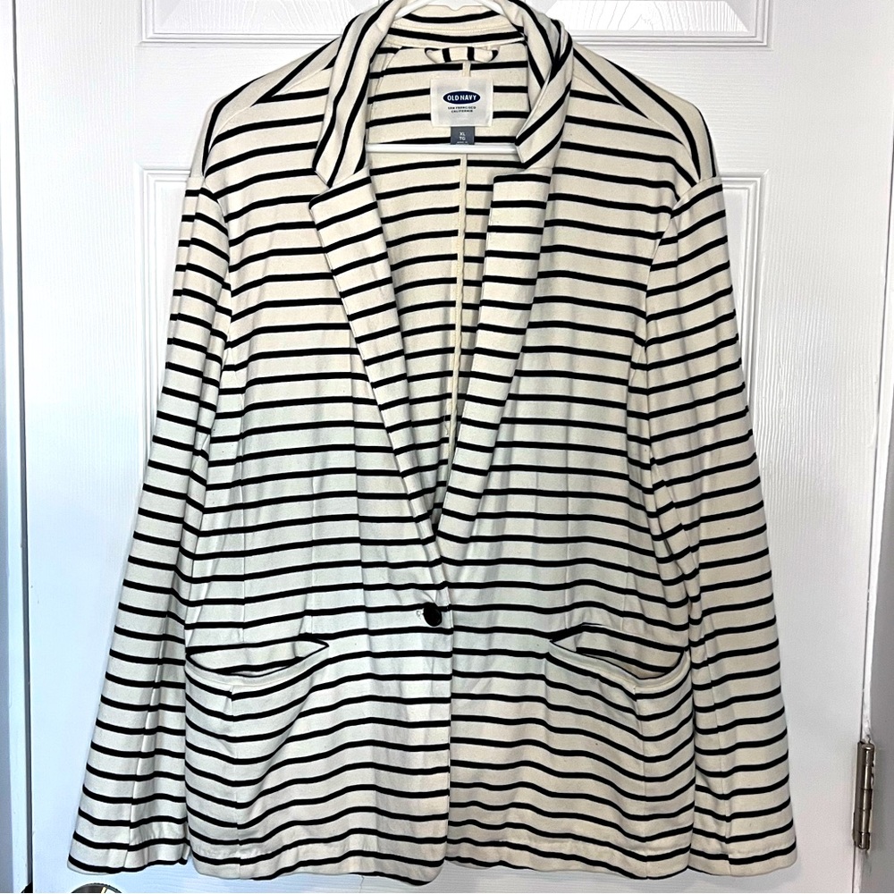 Stripped Cream Colored Old Navy Blazer